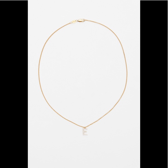 NWT ZARA SPARKLY STERLING SILVER INITIAL NECKLACE [E] - Picture 3 of 5